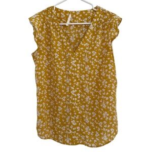 Fun2Fun Ari Flutter Sleeve Blouse - Canary Yellow - Small